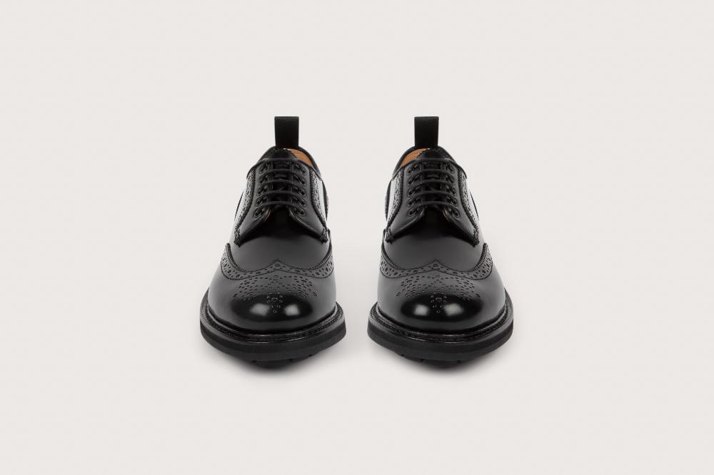 Heschung Derby Femme Windsor En Cuir Noir Sur Semelle Gomme