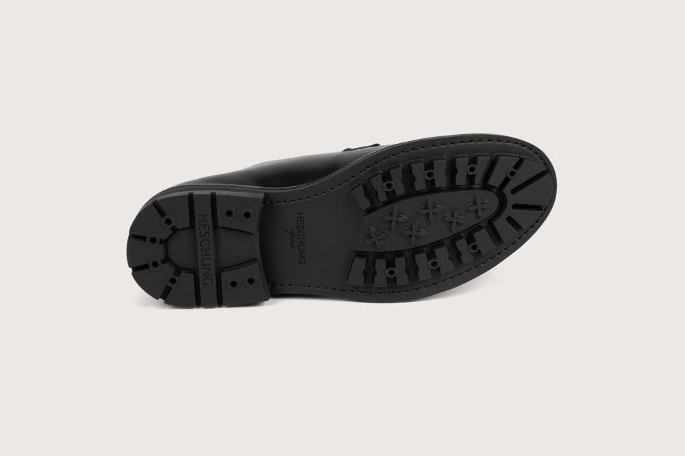 Heschung Derby Homme En Cuir Brillant Noir élégant Au Style Affirmé