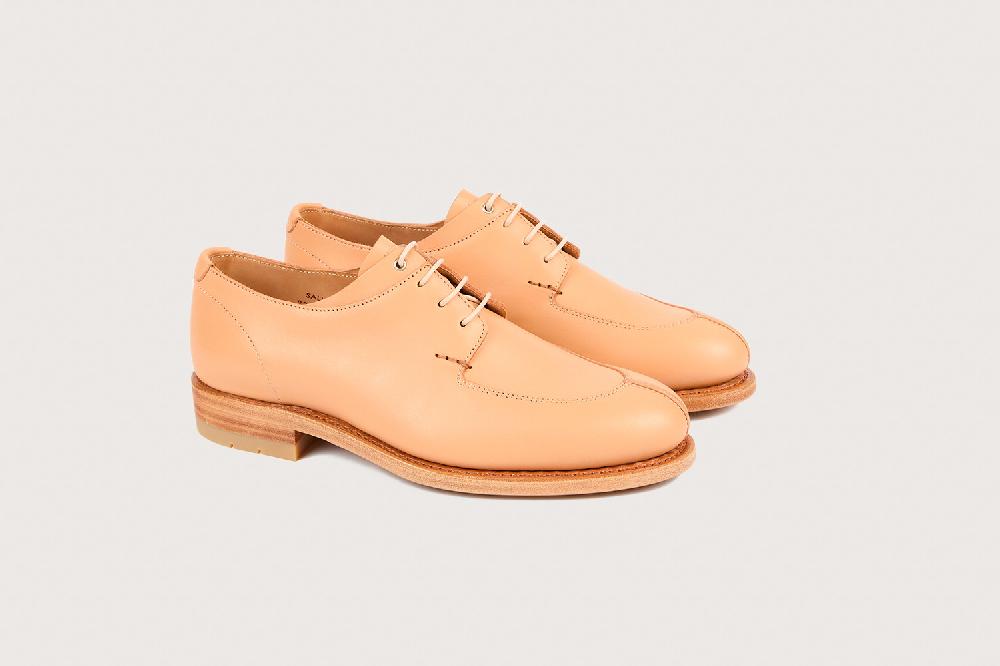 heschung Derby intemporel femme en purecalf sable sur semelle cuir heschung Derby intemporel femme en purecalf sable sur semelle cuir