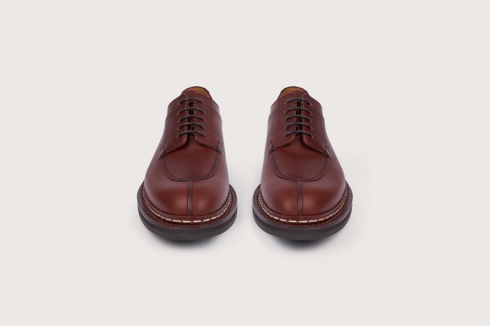 Heschung Derby Intemporel Homme à Bout Chasse Et En Cuir Lisse Imperméable Coloris Expresso