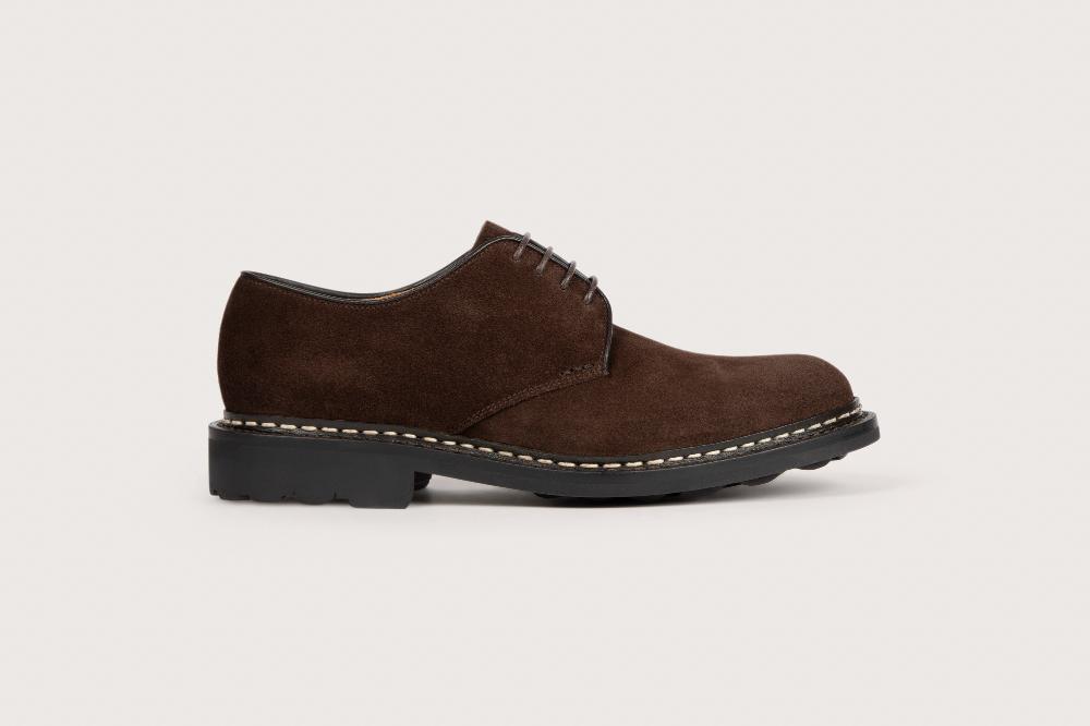 Heschung Derby Intemporel Homme En Cuir Hydrovelours Café Pour Une Allure Casual Ou Habillée