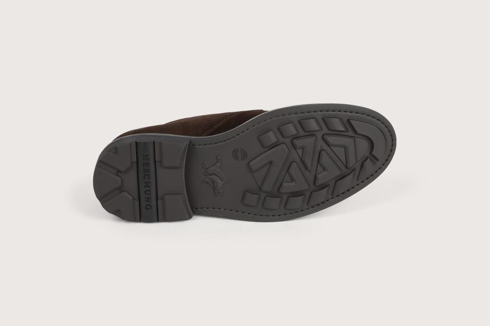 Heschung Derby Intemporel Homme En Cuir Hydrovelours Café Pour Une Allure Casual Ou Habillée
