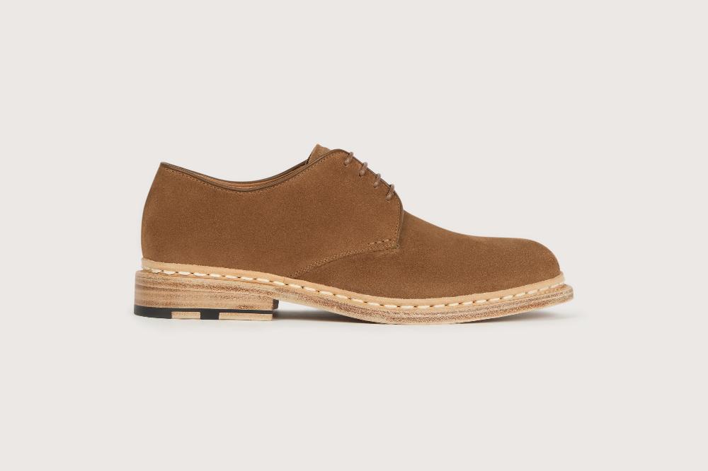 Heschung Derby Intemporel Homme En Cuir Hydrovelours Terre Pour Une Allure Casual Ou Habillée