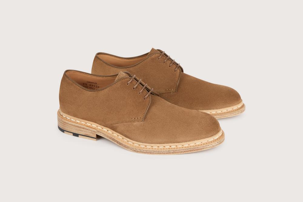 heschung Derby intemporel homme en cuir hydrovelours terre pour une allure casual ou habillée