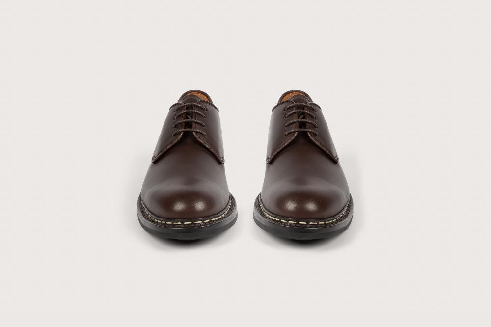 Heschung Derby Intemporel Homme En Cuir Lisse Café Pour Une Allure Casual Ou Habillée
