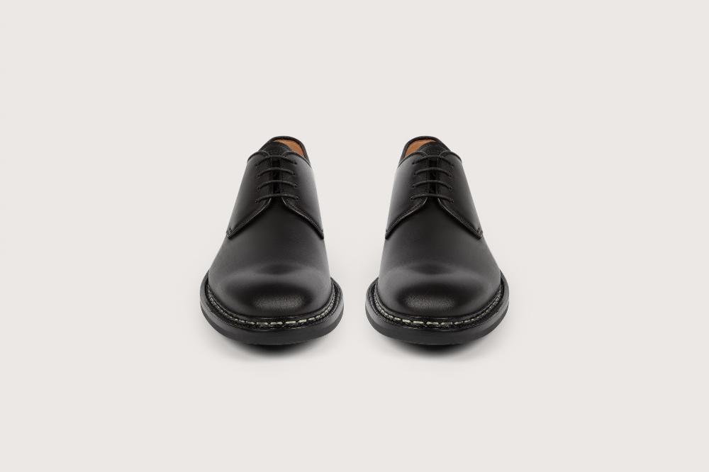 Heschung Derby Intemporel Homme En Cuir Lisse Noir Pour Une Allure Casual Ou Habillée