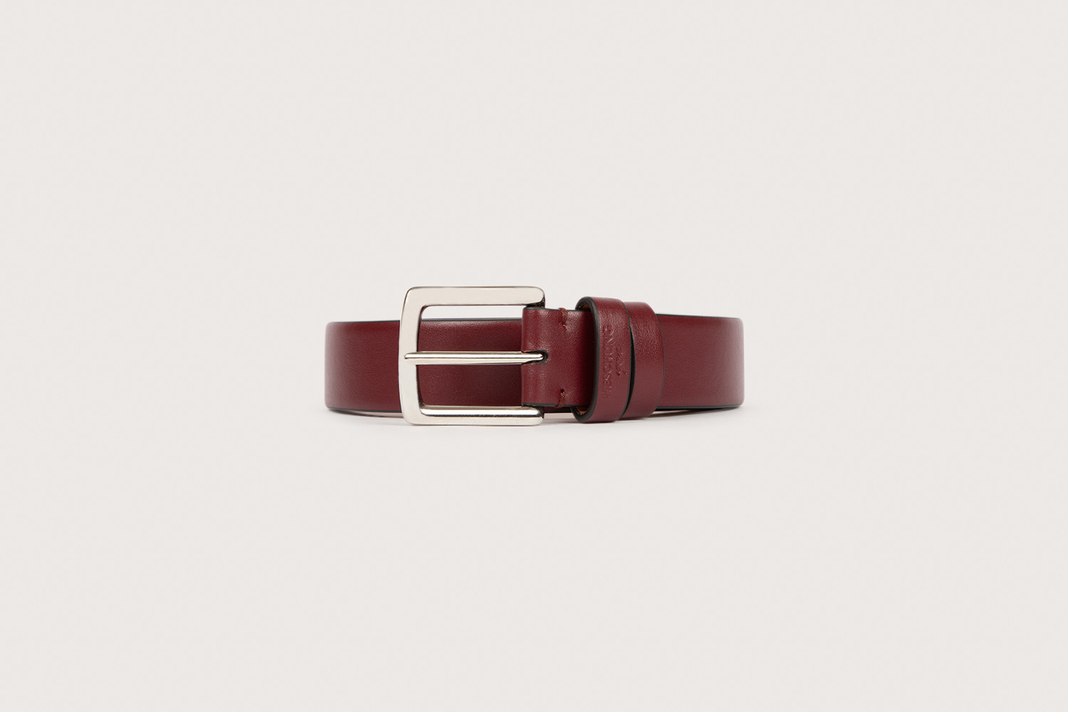 Heschung Ceinture Homme En Cuir Box Bordeaux