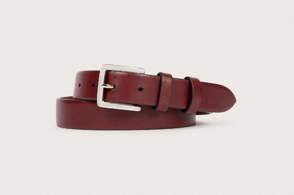 heschung Ceinture homme en cuir box bordeaux