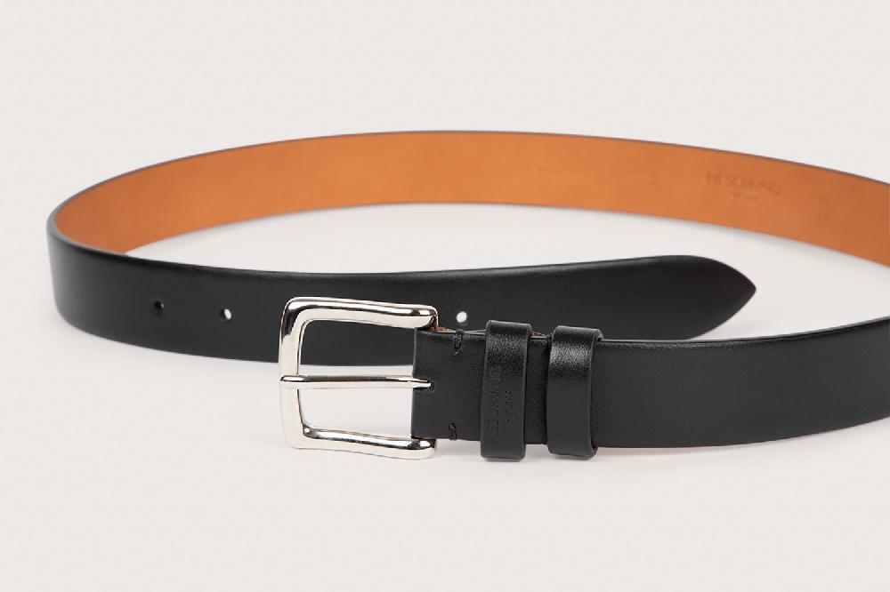 Heschung Ceinture Homme En Cuir Box Noir