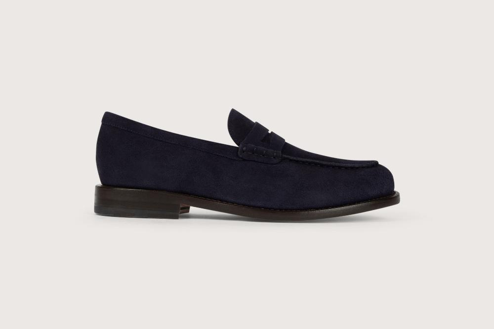Heschung Mocassin En Cuir De Veau Pour Homme Semelle Cuir Coloris Navy