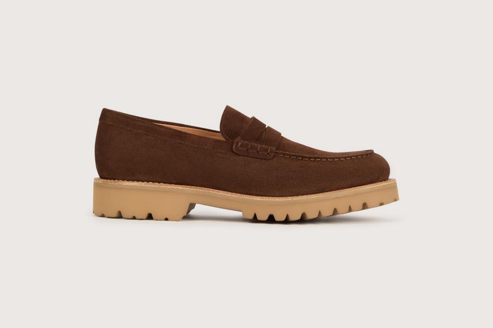 Heschung Mocassin En Cuir De Veau Pour Homme Semelle Gomme Coloris Cacao