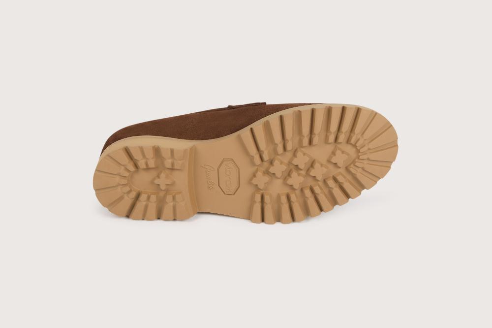 Heschung Mocassin En Cuir De Veau Pour Homme Semelle Gomme Coloris Cacao