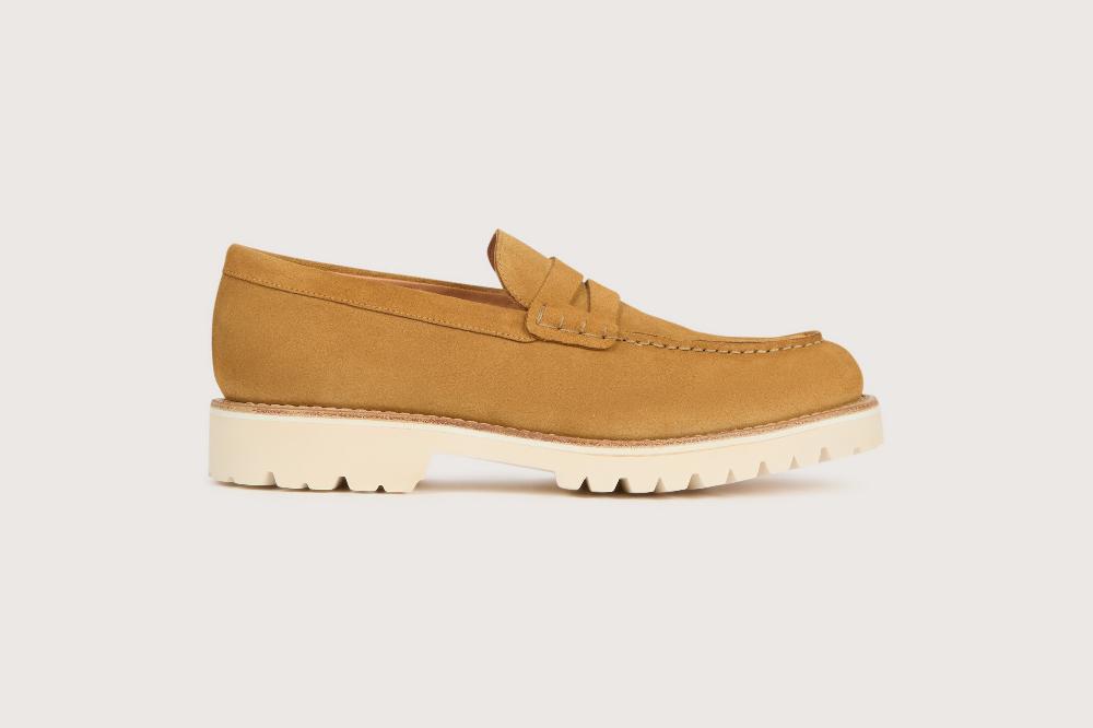 Heschung Mocassin En Cuir De Veau Pour Homme Semelle Gomme Coloris Camel