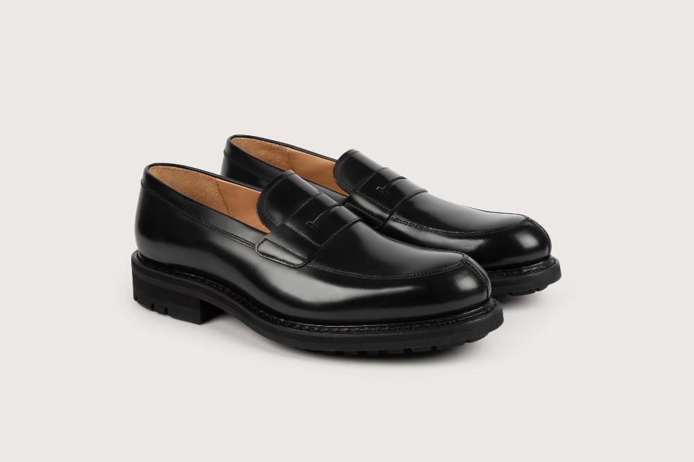 Heschung Mocassin En Veau Windsor Pour Homme Semelle Gomme Coloris Noir