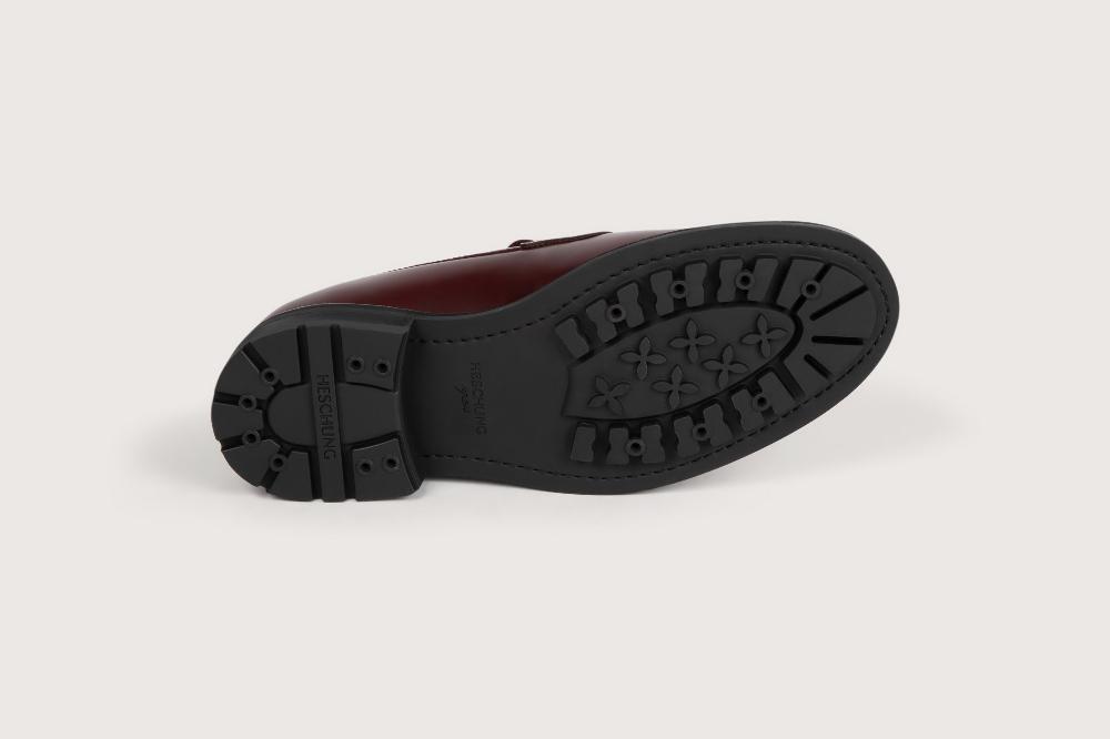 Heschung Mocassin Femme En Cuir Bordeaux Sur Semelle Commando Pour Une Allure élégante Et Affirmée