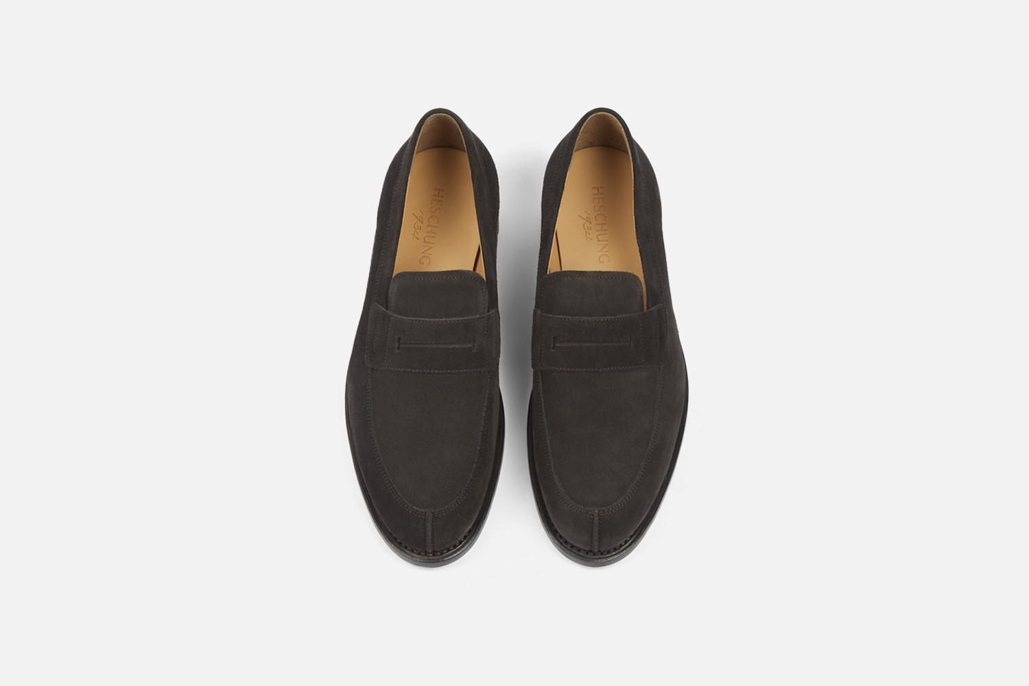 Heschung Mocassin Homme En Velours Imperméable Marron Sur Semelle Cuir Pour Une Allure élégante