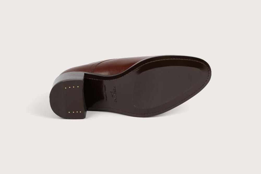 Heschung Nouveau Derby Femme Marcia En Cuir Genova Noisette Semelle Cuir