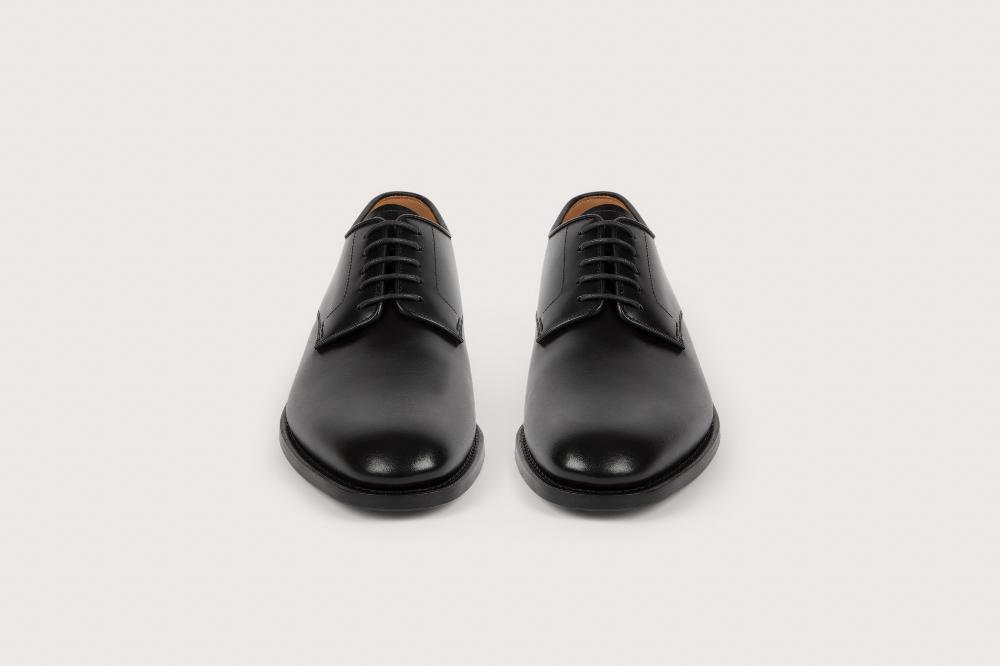 Heschung Nouveau Derby Homme En Cuir Brillant Noir Classique Et Intemporel