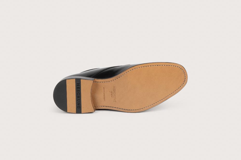 Heschung Nouveau Derby Homme En Cuir Brillant Noir Classique Et Intemporel