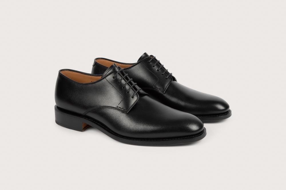 heschung Nouveau derby homme en cuir brillant noir classique et intemporel