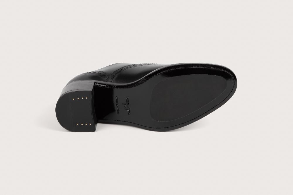 Heschung Nouveau Richelieu Femme Morine Cuir Box Noir Semelle Cuir