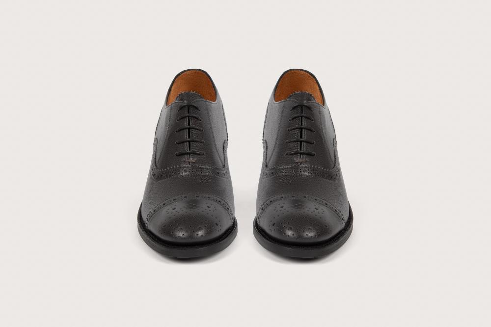 Heschung Nouveau Richelieu Femme Morine Cuir Ginger Noir Semelle Cuir