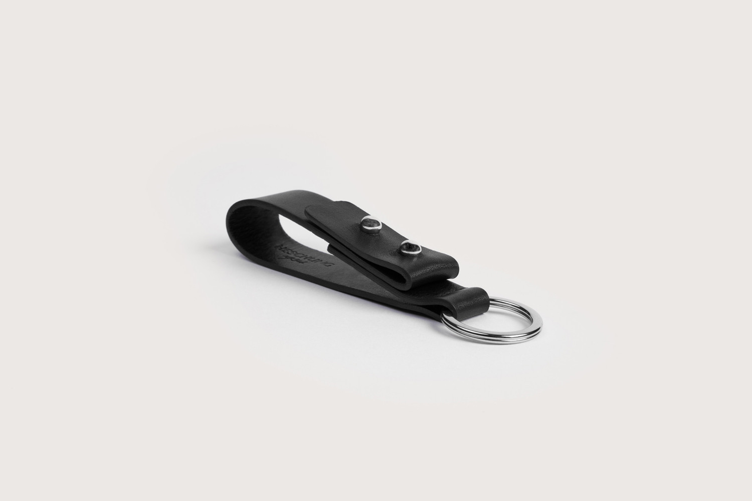 Heschung Porte-clés En Cuir De Veau Anilcalf Monochrome Noir