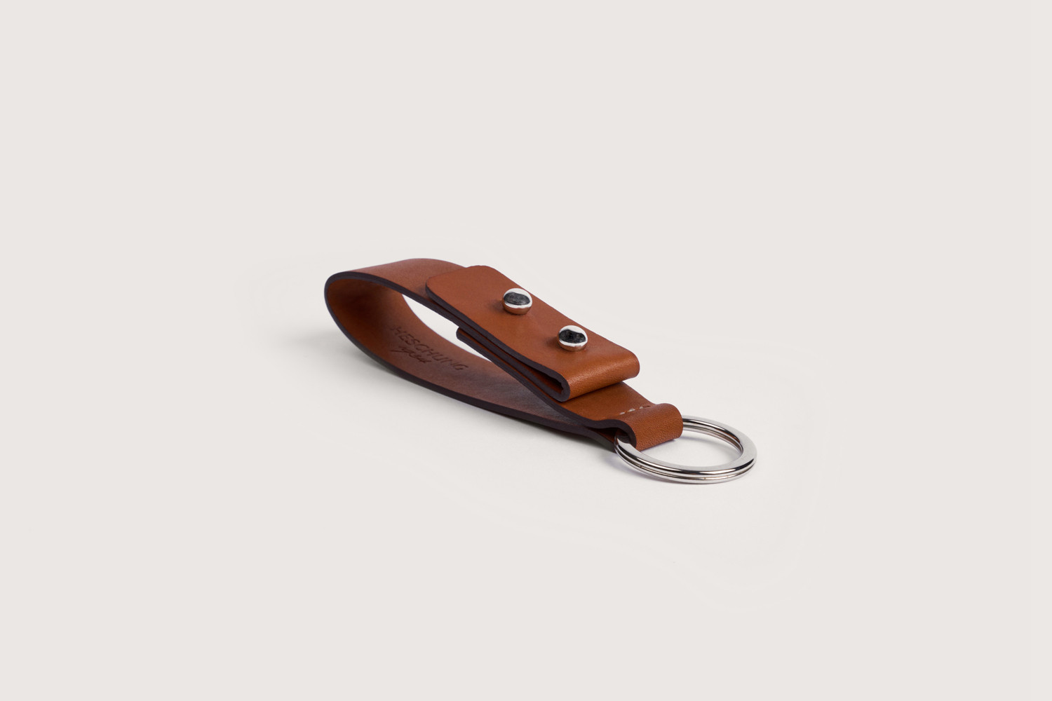 Heschung Porte-clés En Cuir De Veau Antikcalf Monochrome Gold