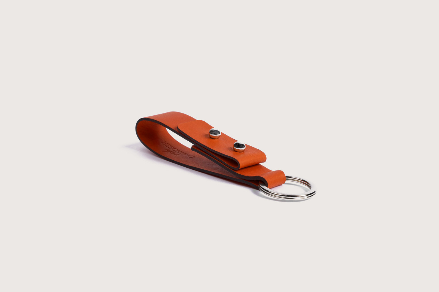 Heschung Porte-clés En Cuir De Veau Naturcalf Monochrome Orange
