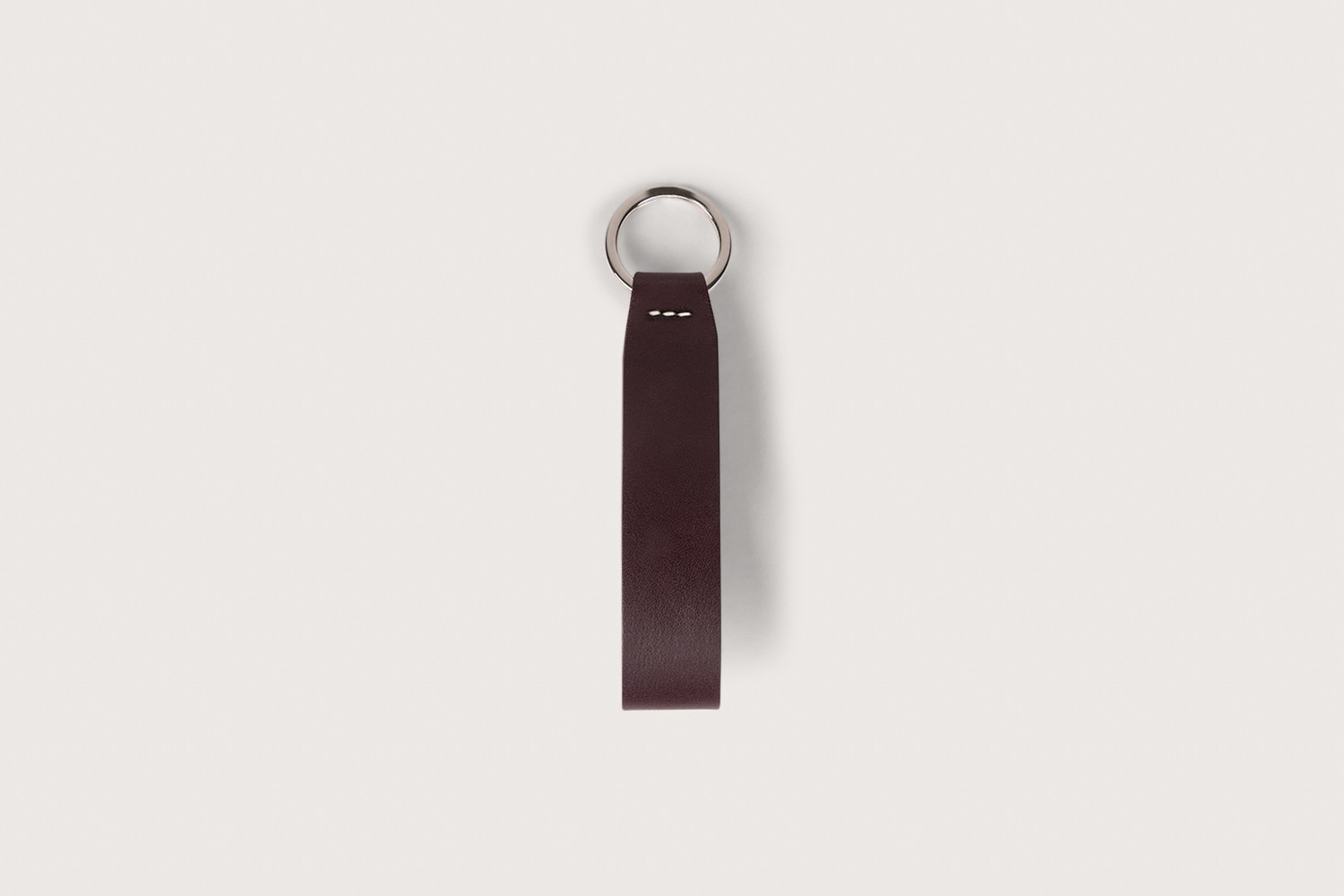 Heschung Porte-clés En Cuir De Veau Pommard Et Anilcalf Bicolore Rouge Chianti