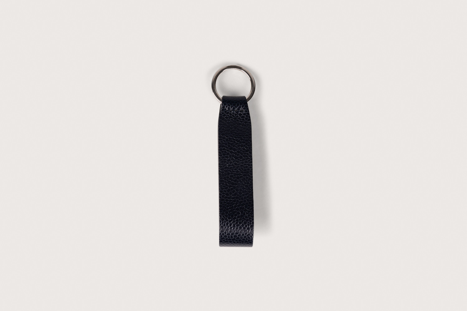 heschung Porte-clés En Cuir De Veau Sesame Et Anilcalf Bicolore Marine Et Noir