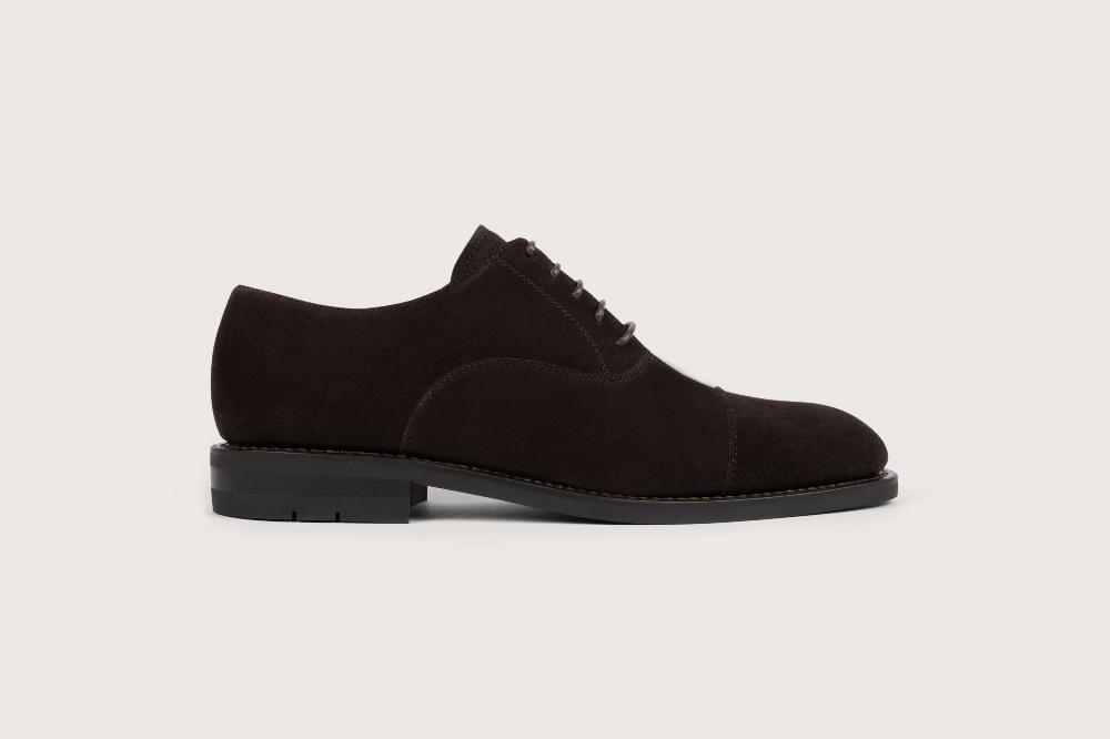 Heschung Richelieu En Veau Velours Pour Homme Semelle Gomme Coloris Moro