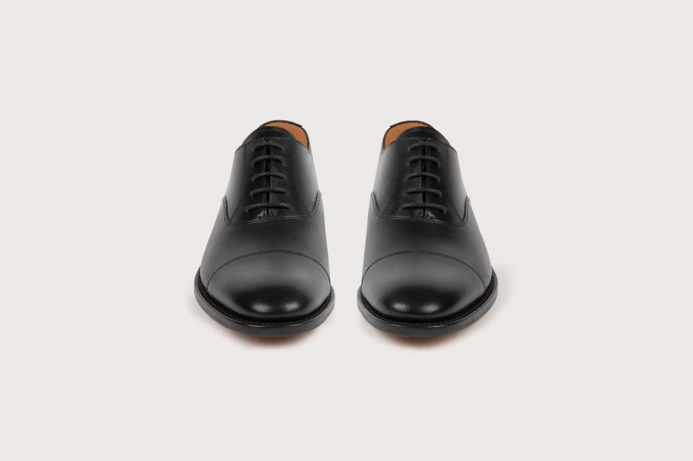 Heschung Richelieu Homme En Cuir Lisse Noir Raffiné Et Sophistiqué