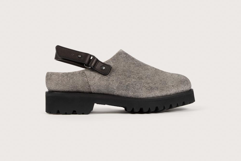 Heschung Sabot Femme En Velours Feutre Et Semelle Gomme