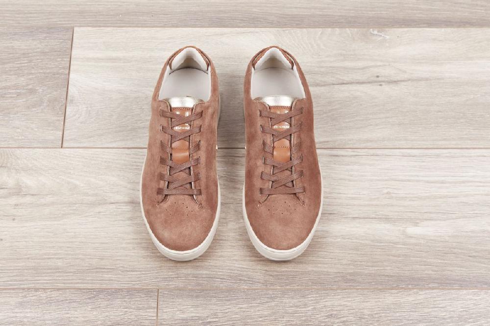 Heschung Sneakers Femme En Cachemire Ecureuil Sur Une Semelle En Gomme à L'esprit Vintage