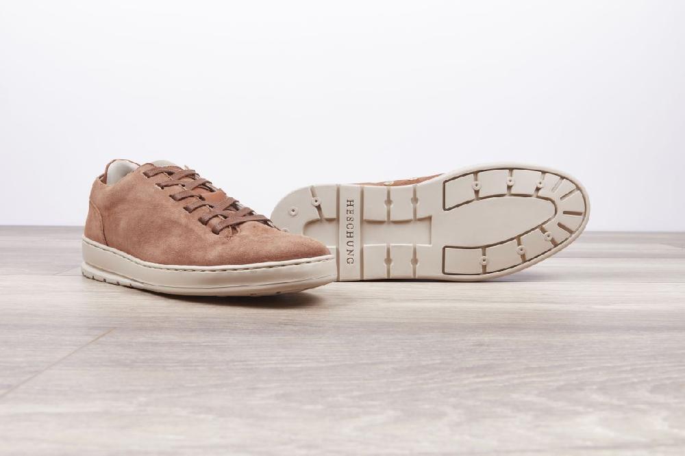 Heschung Sneakers Femme En Cachemire Ecureuil Sur Une Semelle En Gomme à L'esprit Vintage