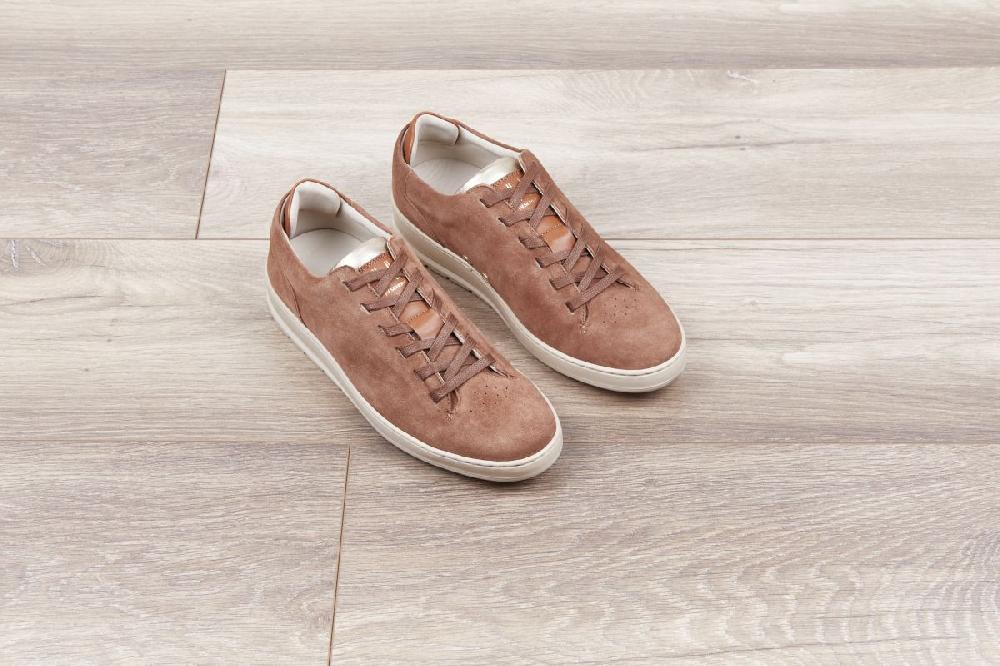 heschung Sneakers femme en Cachemire Ecureuil sur une semelle en gomme à l'esprit vintage