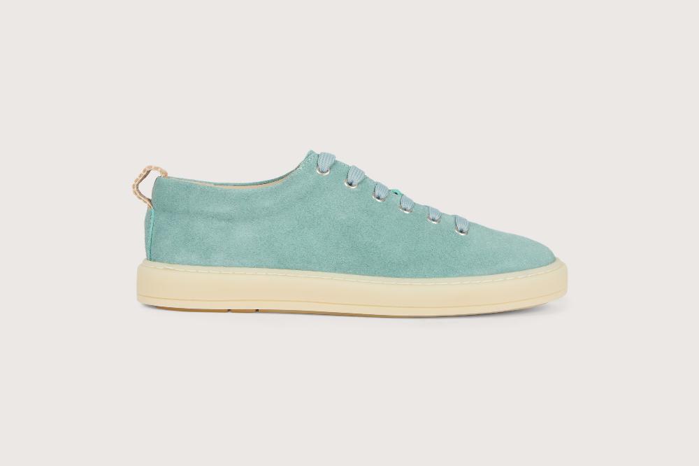Heschung Sneakers Femme En Cuir Bleu Sur Une Semelle En Gomme élégantes Et Confortables