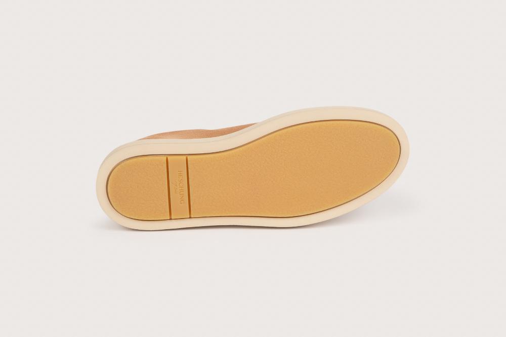 Heschung Sneakers Femme En Hydrovelours Sienne Sur Une Semelle En Gomme élégantes Et Confortables