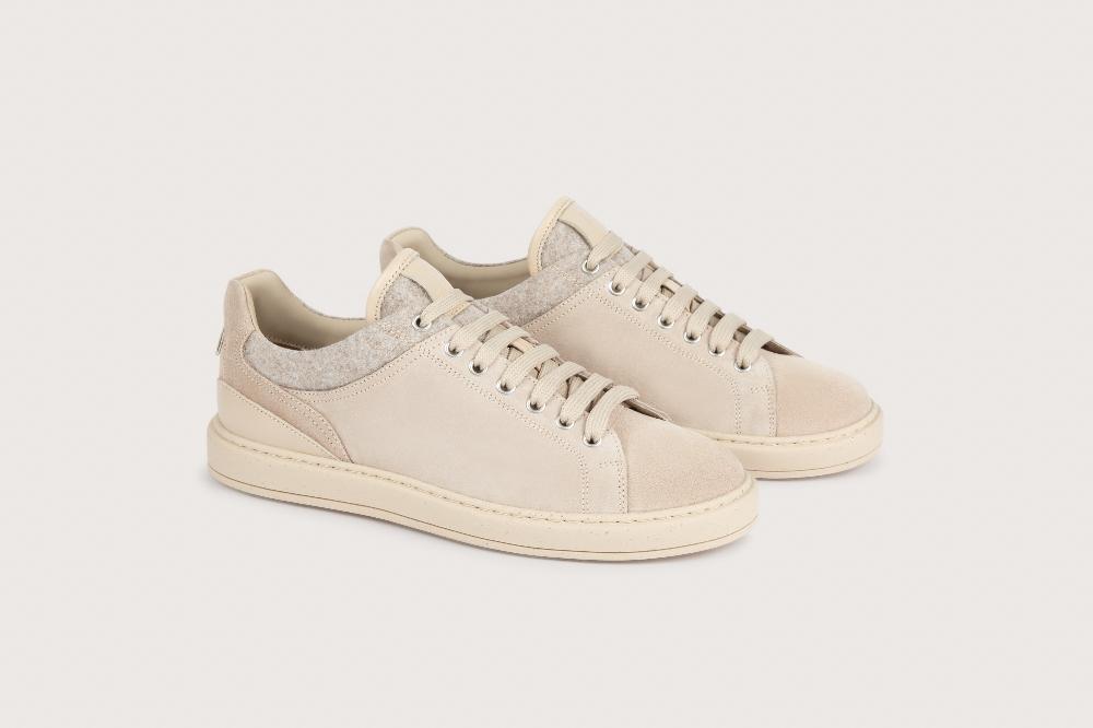 Heschung Sneakers Femme Moderne Et épurée En Cuir Velours Imperméable Et Semelle Gomme
