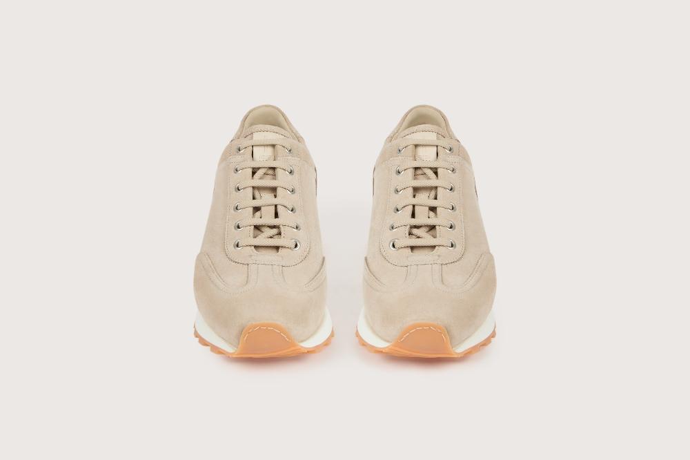 Heschung Sneakers Femme Raffinées Et élégantes En Cuir Velours Grege