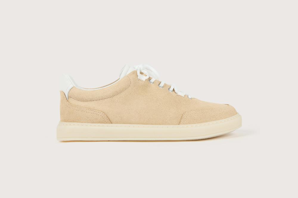 Heschung Sneakers Homme à L'allure Sportive Et Urbaine En Cuir Hydrovelours Coloris Sable