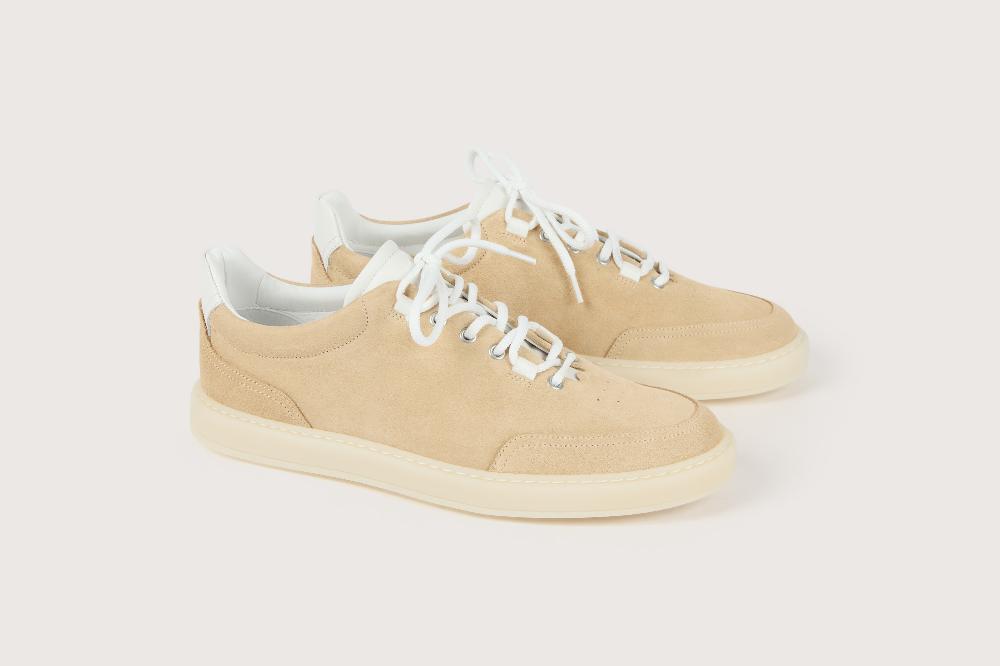 heschung Sneakers homme à l'allure sportive et urbaine en cuir hydrovelours coloris Sable