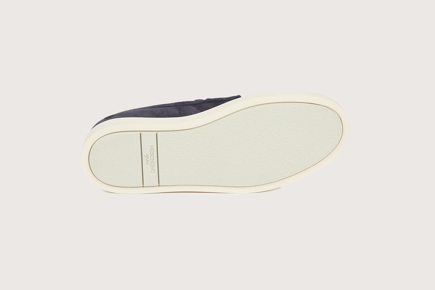 Heschung Sneakers Homme En Veau Velours Navy Sur Une Semelle En Gomme élégantes Et Confortables