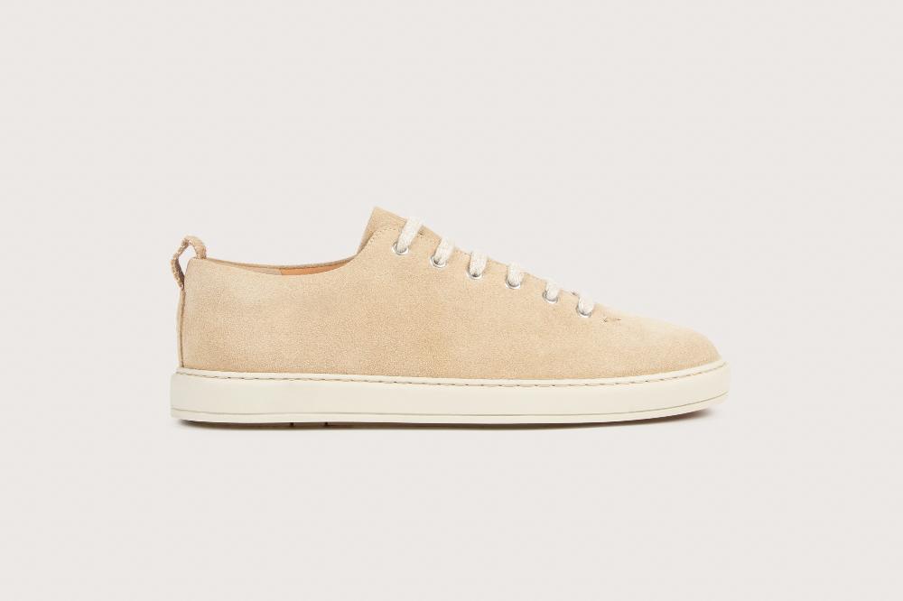 Heschung Sneakers Homme En Veau Velours Sable Sur Une Semelle En Gomme élégantes Et Confortables