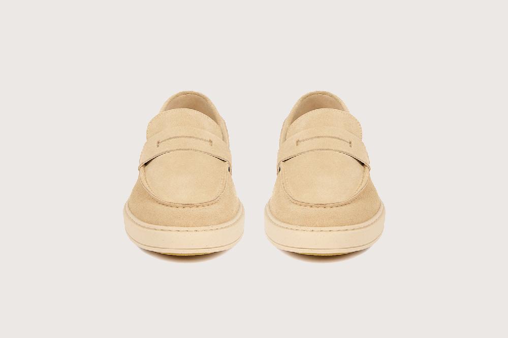 Heschung Sneakers Homme En Veau Velours Sable Sur Une Semelle En Gomme élégantes Et Confortables