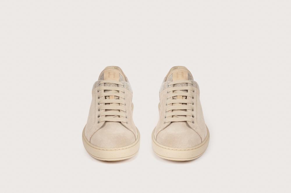 Heschung Sneakers Homme Moderne Et épurée En Cuir Velours Imperméable Et Semelle Gomme