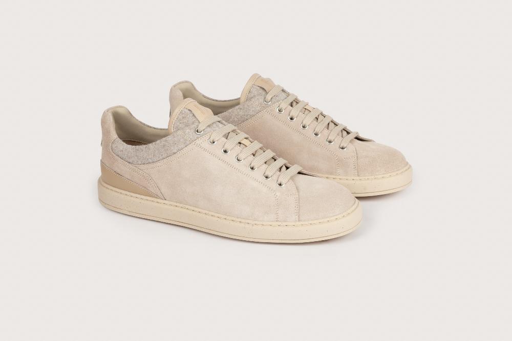 heschung Sneakers homme moderne et épurée en cuir velours imperméable et semelle gomme