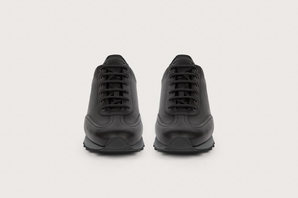 Heschung Sneakers Homme Raffinées Et élégantes En Cuir De Veau Noir