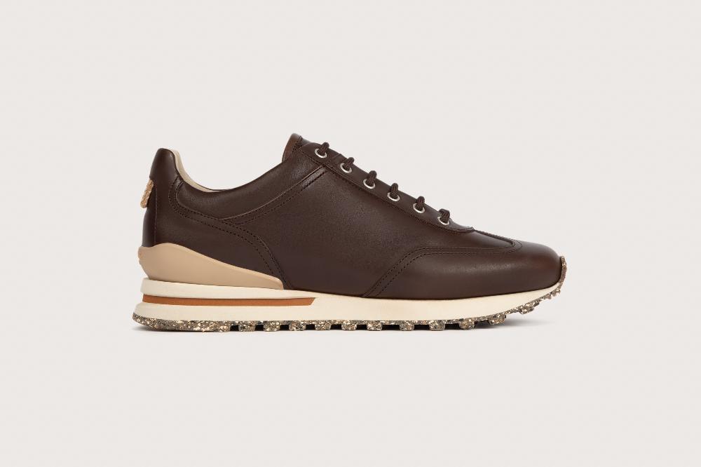 Heschung Sneakers Homme Raffinées Et élégantes En Cuir De Veau Café